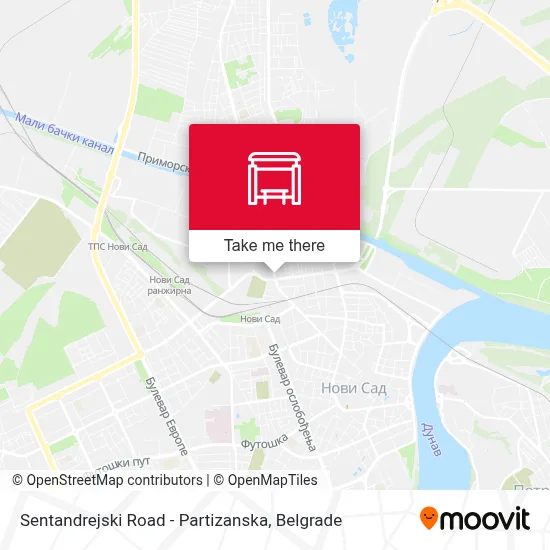 Sentandrejski Road - Partizanska map