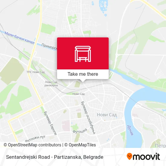 Sentandrejski Road - Partizanska map