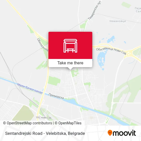 Sentandrejski Road - Velebitska map