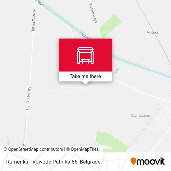 Rumenka - Vojvode Putnika 56 map