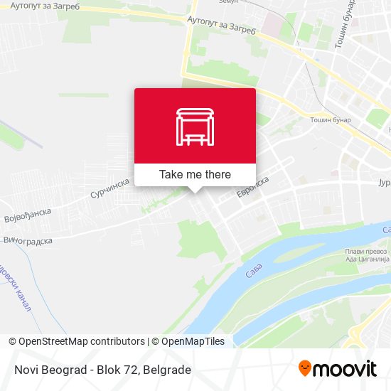 Novi Beograd - Blok 72 map