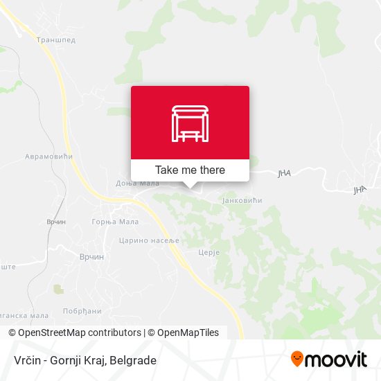 Vrčin - Gornji Kraj map