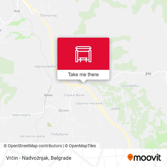 Vrčin - Nadvožnjak map