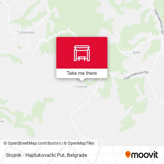 Stojnik - Hajdukovački Put map