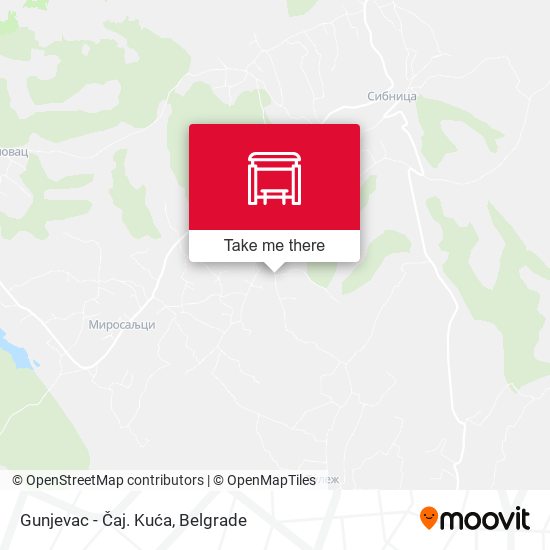 Gunjevac - Čaj. Kuća map