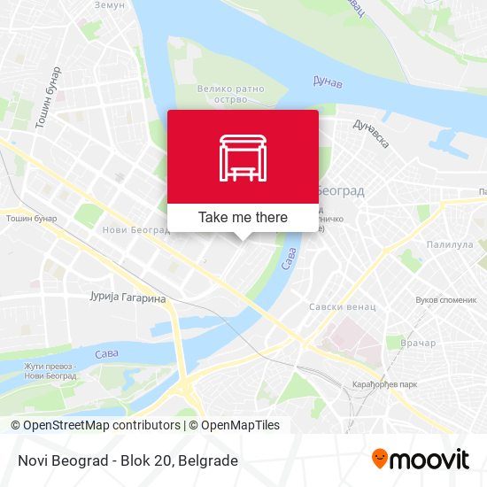 Novi Beograd - Blok 20 map