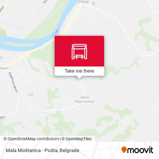 Mala Moštanica - Pošta map