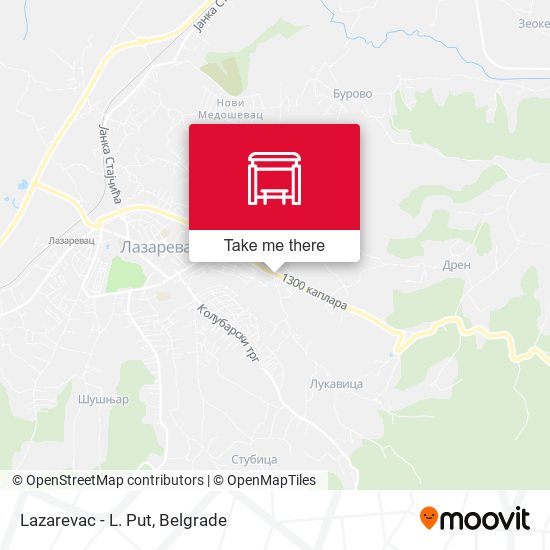 Lazarevac - L. Put map