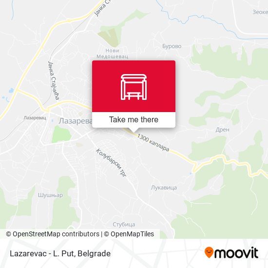 Lazarevac - L. Put map