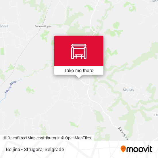 Beljina - Strugara map