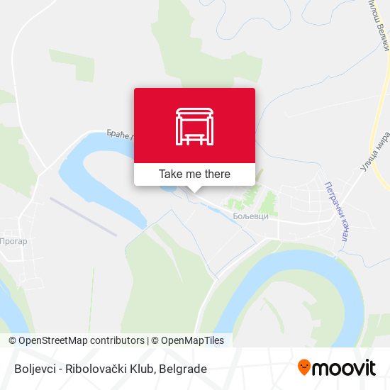 Boljevci - Ribolovački Klub map