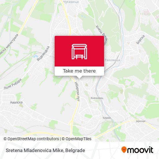 Sretena Mladenovića Mike map