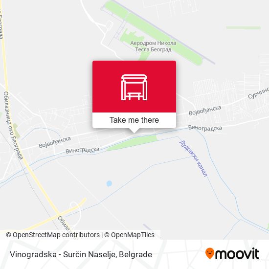 Vinogradska - Surčin Naselje map