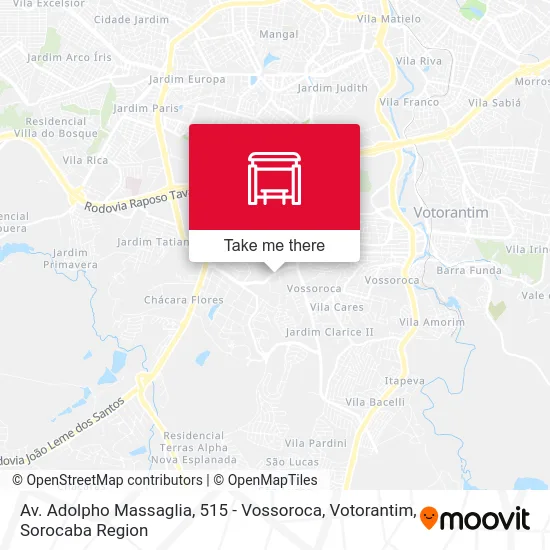 Av. Adolpho Massaglia, 515 - Vossoroca, Votorantim map