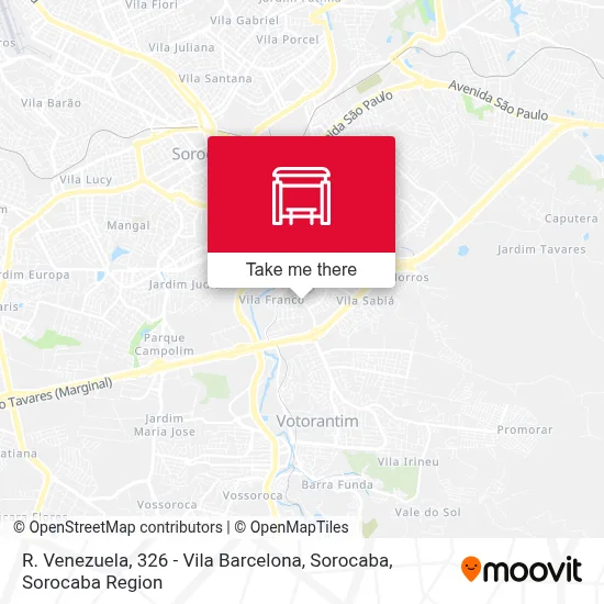 R. Venezuela, 326 - Vila Barcelona, Sorocaba map