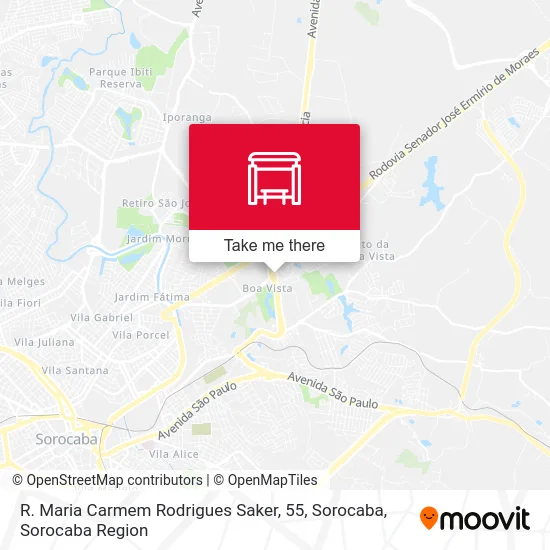 R. Maria Carmem Rodrigues Saker, 55, Sorocaba map