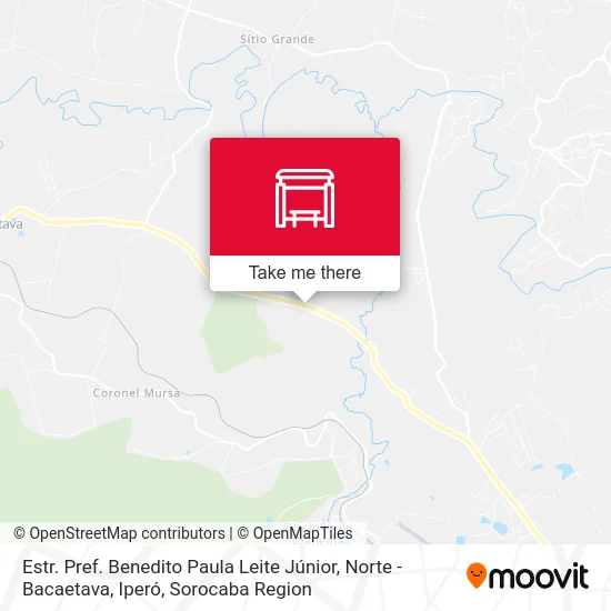 Estr. Pref. Benedito Paula Leite Júnior, Norte - Bacaetava, Iperó map