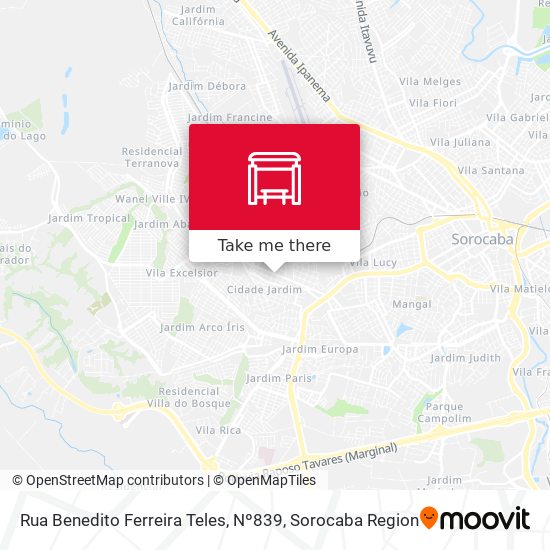 Mapa Rua  Benedito Ferreira Teles, Nº839