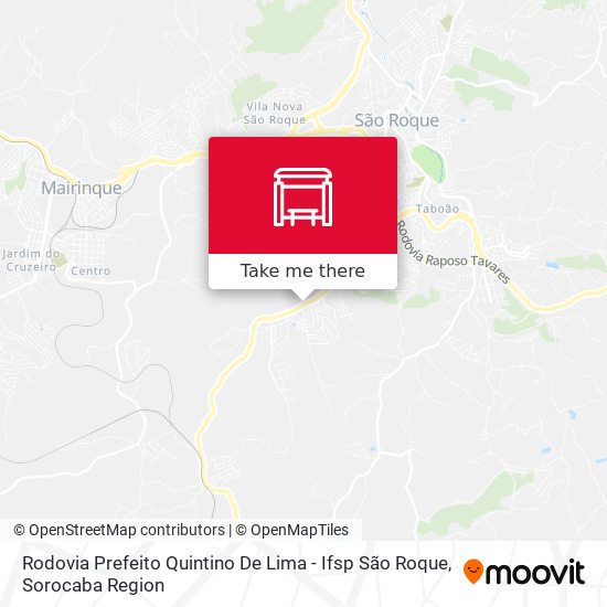 Mapa Rodovia Prefeito Quintino De Lima -  Ifsp São Roque