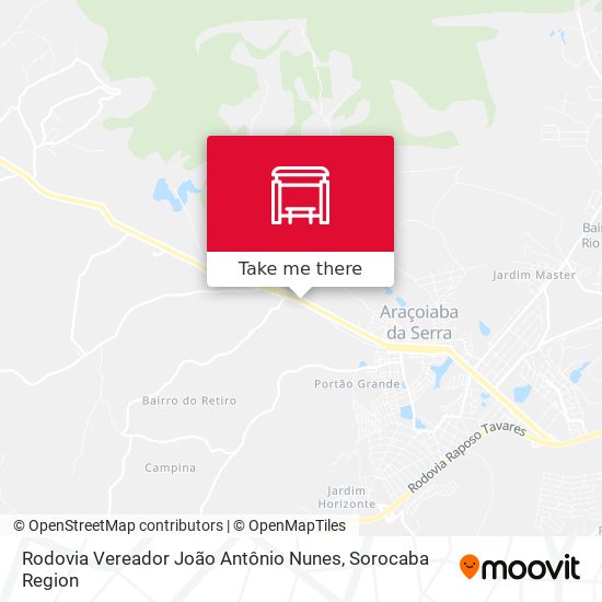 Mapa Rodovia Vereador João Antônio Nunes