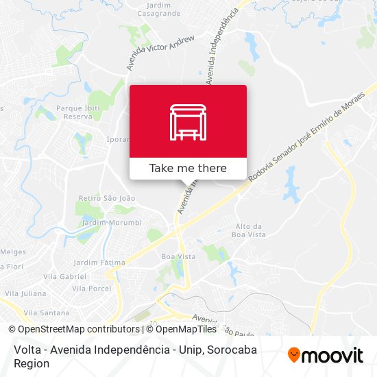 Mapa Volta - Avenida Independência - Unip