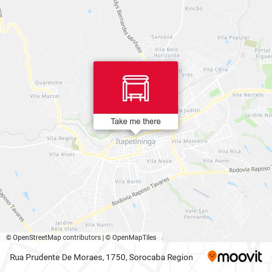 Mapa Rua Prudente De Moraes, 1750