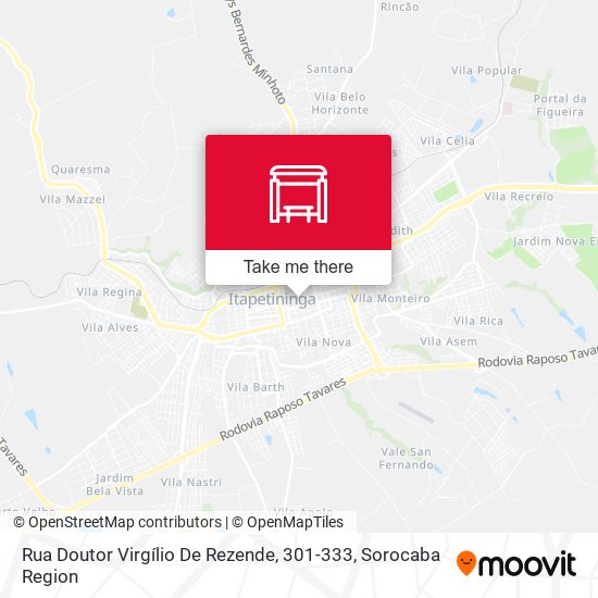 Mapa Rua Doutor Virgílio De Rezende, 301-333