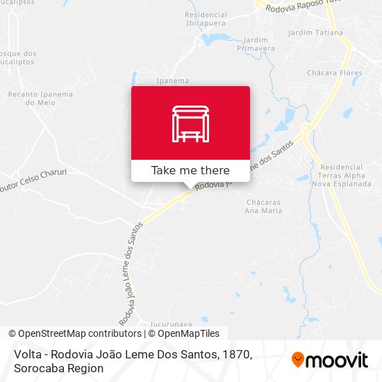 Volta - Rodovia João Leme Dos Santos, 1870 map