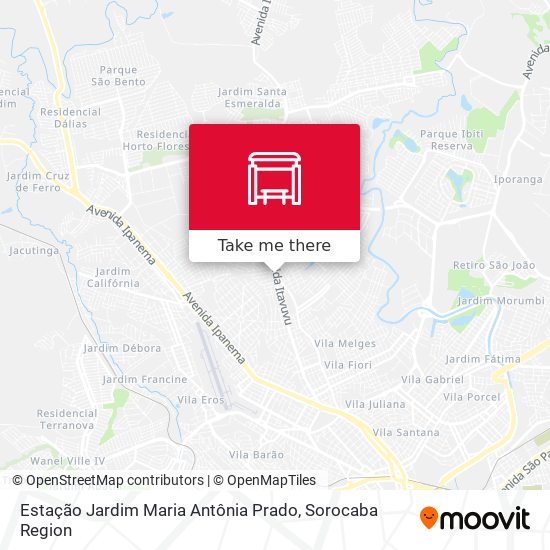 Mapa Estação Jardim Maria Antônia Prado