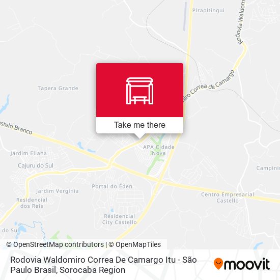 Mapa Rodovia Waldomiro Correa De Camargo Itu - São Paulo Brasil