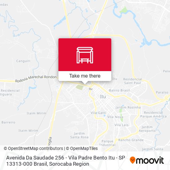 Avenida Da Saudade 256 - Vila Padre Bento Itu - SP 13313-000 Brasil map