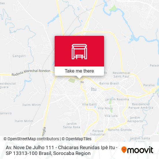 Av. Nove De Julho 111 - Chácaras Reunidas Ipê Itu - SP 13313-100 Brasil map