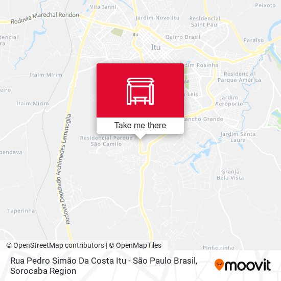 Rua Pedro Simão Da Costa Itu - São Paulo Brasil map