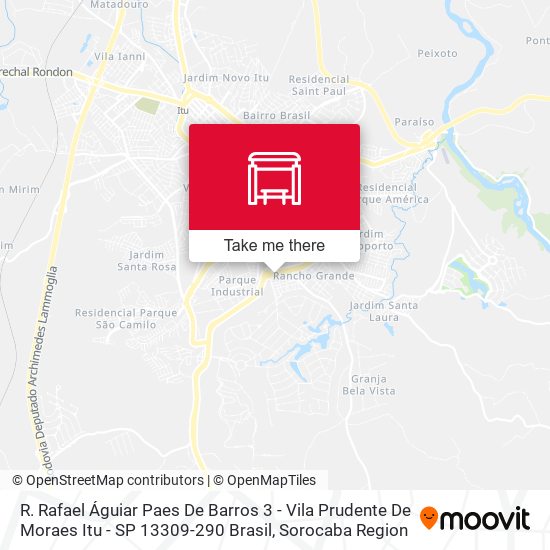 R. Rafael Águiar Paes De Barros 3 - Vila Prudente De Moraes Itu - SP 13309-290 Brasil map