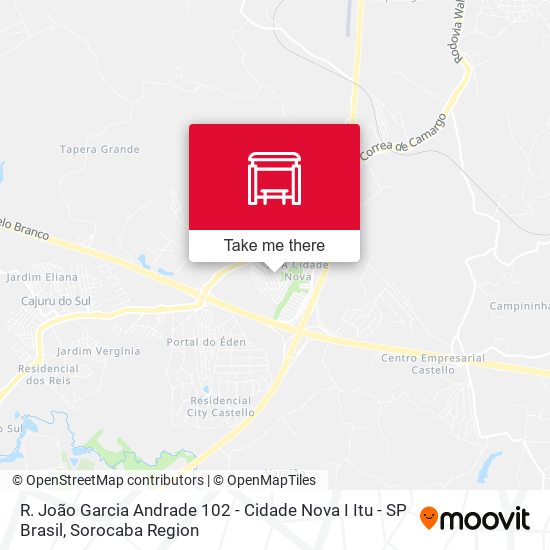 Mapa R. João Garcia Andrade 102 - Cidade Nova I Itu - SP Brasil
