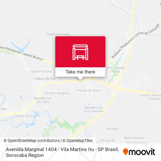 Avenida Marginal 1404 - Vila Martins Itu - SP Brasil map
