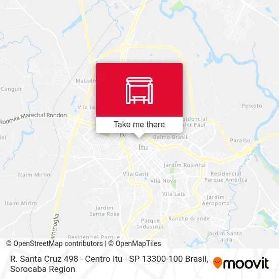 R. Santa Cruz 498 - Centro Itu - SP 13300-100 Brasil map