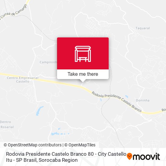 Mapa Rodovia Presidente Castelo Branco 80 - City Castello Itu - SP Brasil