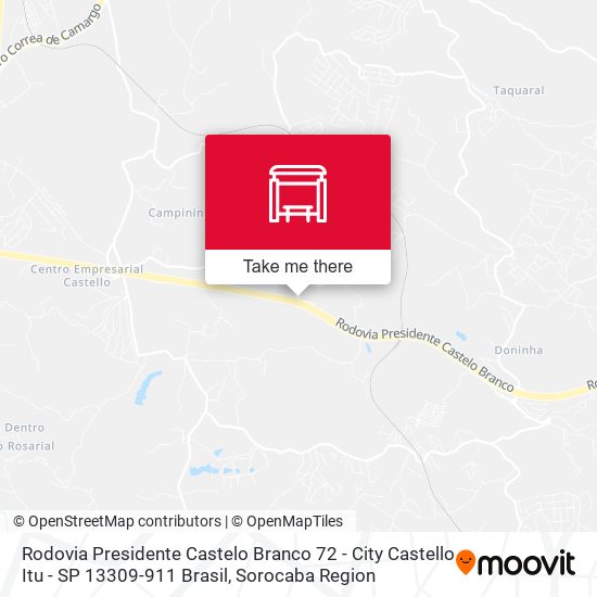 Rodovia Presidente Castelo Branco 72 - City Castello Itu - SP 13309-911 Brasil map