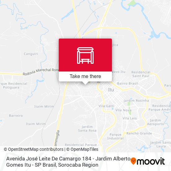 Avenida José Leite De Camargo 184 - Jardim Alberto Gomes Itu - SP Brasil map