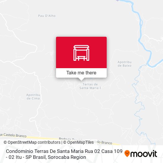 Mapa Condomínio Terras De Santa Maria Rua 02 Casa 109 - 02 Itu - SP Brasil