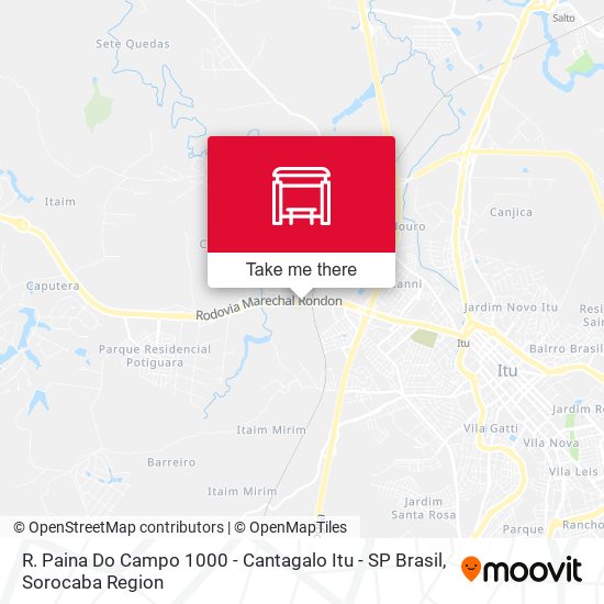 R. Paina Do Campo 1000 - Cantagalo Itu - SP Brasil map