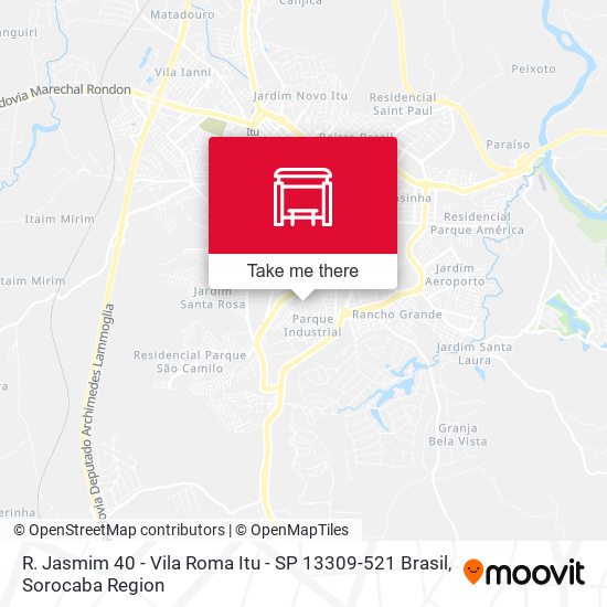 Mapa R. Jasmim 40 - Vila Roma Itu - SP 13309-521 Brasil