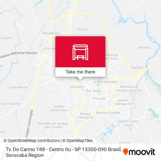 Mapa Tv. Do Carmo 188 - Centro Itu - SP 13300-090 Brasil