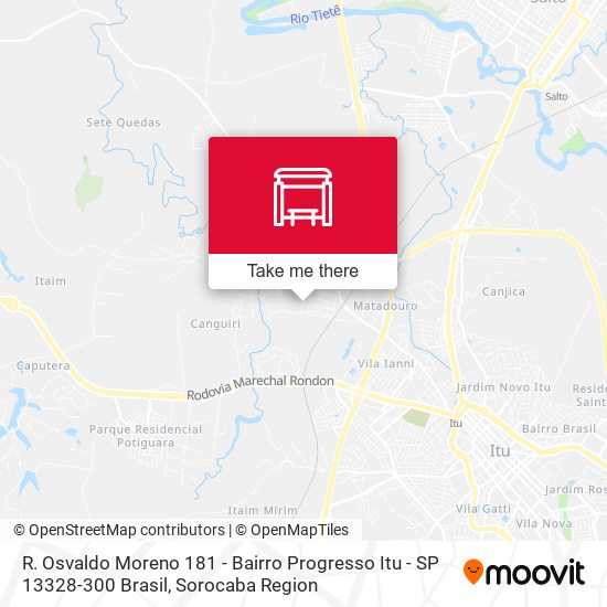 Mapa R. Osvaldo Moreno 181 - Bairro Progresso Itu - SP 13328-300 Brasil