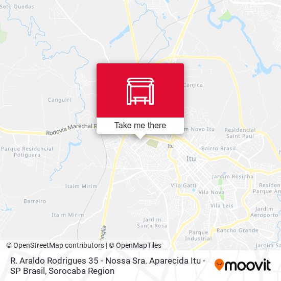 Mapa R. Araldo Rodrigues 35 - Nossa Sra. Aparecida Itu - SP Brasil