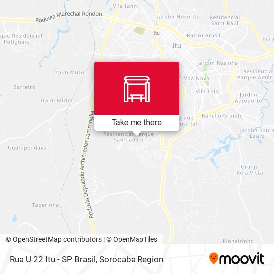 Rua U 22 Itu - SP Brasil map