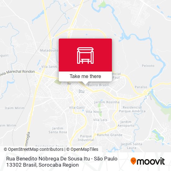 Mapa Rua Benedito Nóbrega De Sousa Itu - São Paulo 13302 Brasil