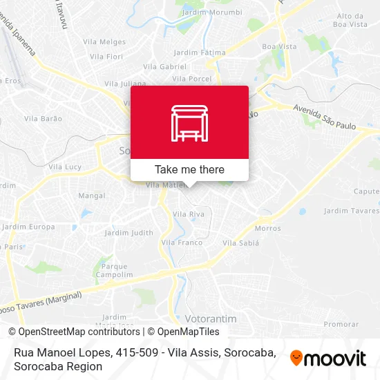 Rua Manoel Lopes, 415-509 - Vila Assis, Sorocaba map