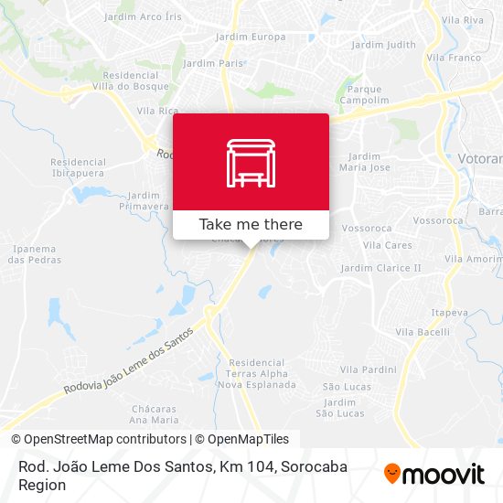 Mapa Rod. João Leme Dos Santos, Km 104